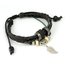 Wrap Black Leather Bracelet