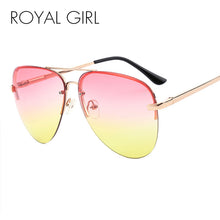 ROYAL GIRL Quality Women Rimless Sunglasses Rivet Shades UV400
